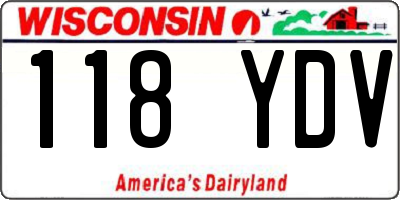 WI license plate 118YDV