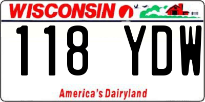 WI license plate 118YDW