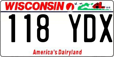 WI license plate 118YDX