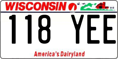 WI license plate 118YEE