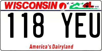 WI license plate 118YEU