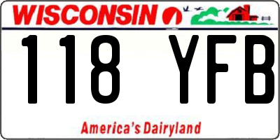 WI license plate 118YFB