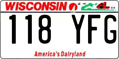 WI license plate 118YFG