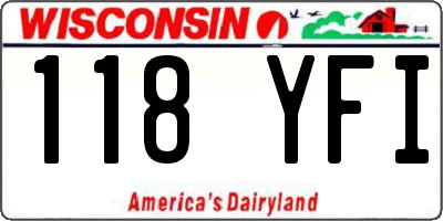 WI license plate 118YFI