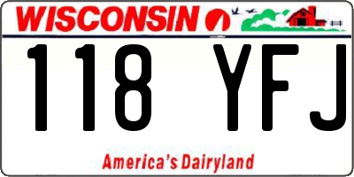 WI license plate 118YFJ
