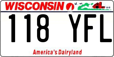 WI license plate 118YFL