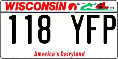 WI license plate 118YFP