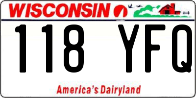 WI license plate 118YFQ