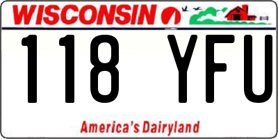 WI license plate 118YFU
