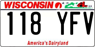 WI license plate 118YFV