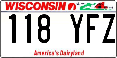 WI license plate 118YFZ
