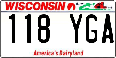 WI license plate 118YGA