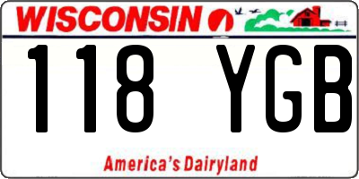 WI license plate 118YGB