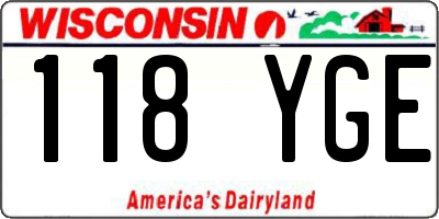WI license plate 118YGE