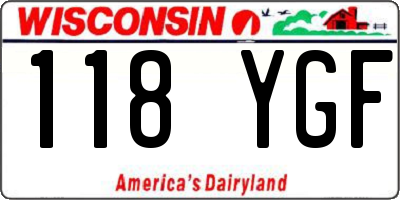 WI license plate 118YGF