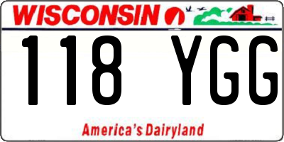 WI license plate 118YGG