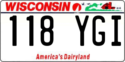 WI license plate 118YGI