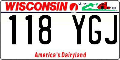 WI license plate 118YGJ
