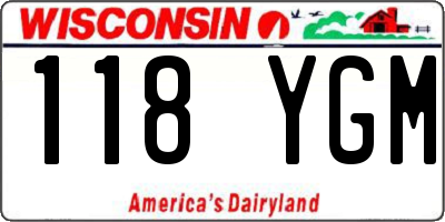 WI license plate 118YGM