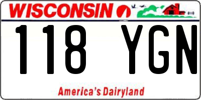 WI license plate 118YGN
