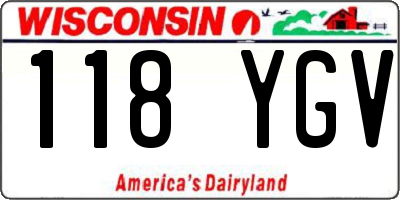 WI license plate 118YGV