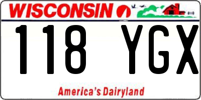 WI license plate 118YGX