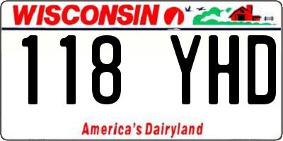 WI license plate 118YHD