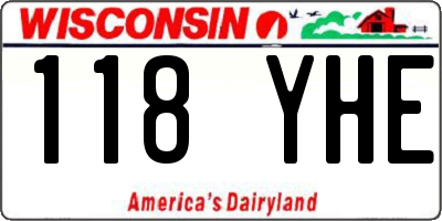 WI license plate 118YHE
