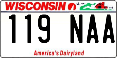 WI license plate 119NAA