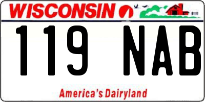 WI license plate 119NAB