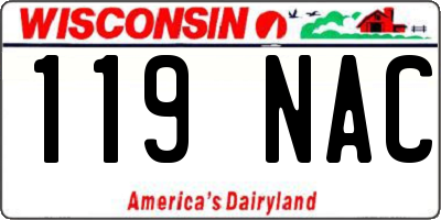 WI license plate 119NAC