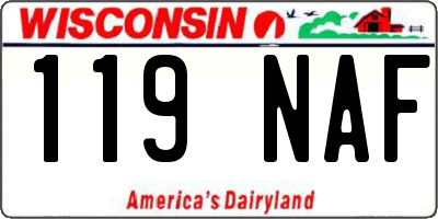 WI license plate 119NAF