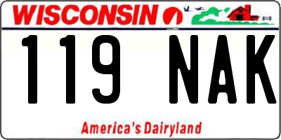 WI license plate 119NAK