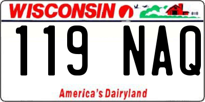 WI license plate 119NAQ