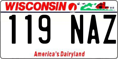 WI license plate 119NAZ