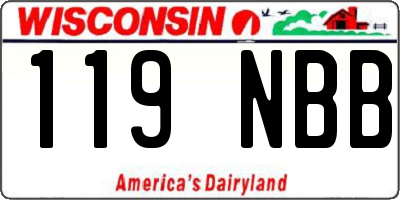 WI license plate 119NBB