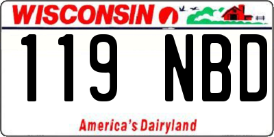 WI license plate 119NBD