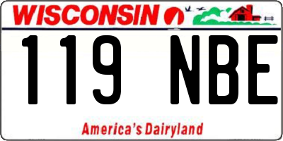 WI license plate 119NBE