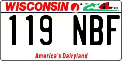 WI license plate 119NBF