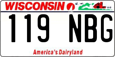 WI license plate 119NBG