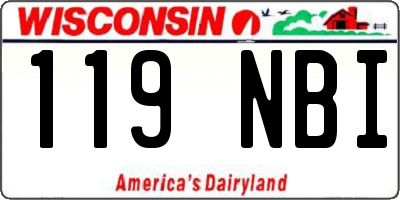 WI license plate 119NBI
