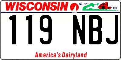 WI license plate 119NBJ