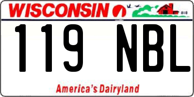 WI license plate 119NBL