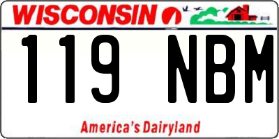 WI license plate 119NBM
