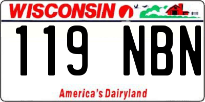 WI license plate 119NBN