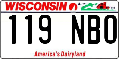 WI license plate 119NBO