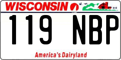 WI license plate 119NBP