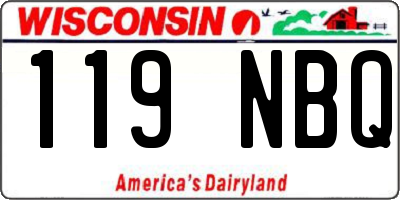 WI license plate 119NBQ