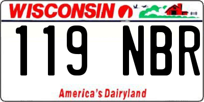 WI license plate 119NBR