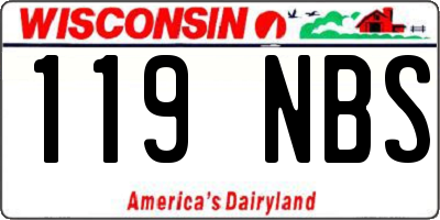 WI license plate 119NBS